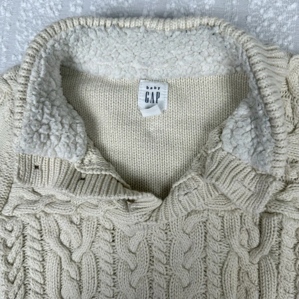 Baby‎ Gap Infant Cable Knit Chunky Romper Size 18 24 Months Fleece Neutral Cozy